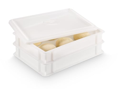 Hefekiste/Gärbox für Pizzaballen oder andere Teigarten | Pizza Box oder Teig Box | Platz für 6 Pizzaballen pro Kiste | Pizzaballenbox | Pizzateigbehälter (2x Gusto Box + 1x Deckel) von Pizzaballenbox Gusto