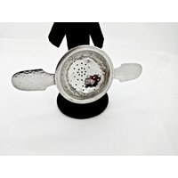 Vintage Sterling Tee Sieb Merrill Shops Art Deco Gehämmert 925 Sterling Silber Über Der Tasse Tee Sieb von Pizzapusshorse