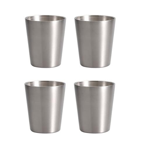 4pcs Doppelwand Isolierte Edelstahlbecher Metall Bier Becher Kleine Trinkgläser Für Partys Und Picknicks Verwenden Kleine Metall Trinkgläser von Pjeghbvop