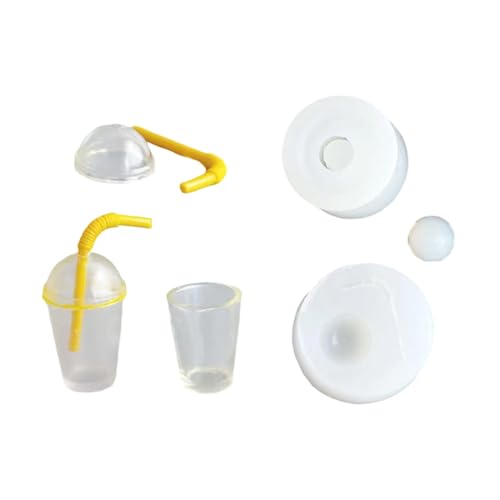 Harzkunst Miniatur Handwerk Silikonform Set Teas Cup Accessoires Für Bubble Teas Tassen Stroh Replikate Machen Projekte Miniatur Getränkebassen Cup Harzgussform Schimmelpilze von Pjeghbvop