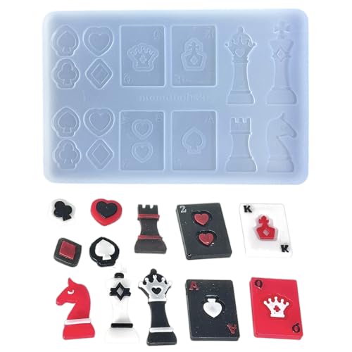 Langlebige Silikonform Schach Und Kartenform Geformte Gussform Schachzubehör Machen Formen Ornament Formen Für Liebhaber Ungiftiger Silikonform von Pjeghbvop