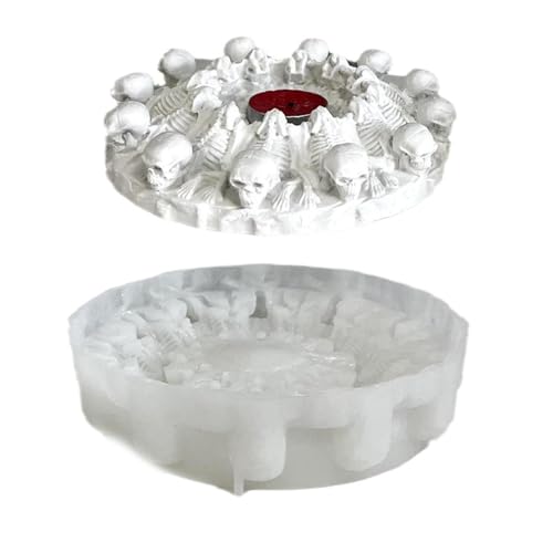 Multifunktionale Bodenformen, Bastelformen, Totenkopf-Form, Kerzenhalter, Teelichthalter für Heimdekoration, Beton, Kerzenständer von Pjeghbvop