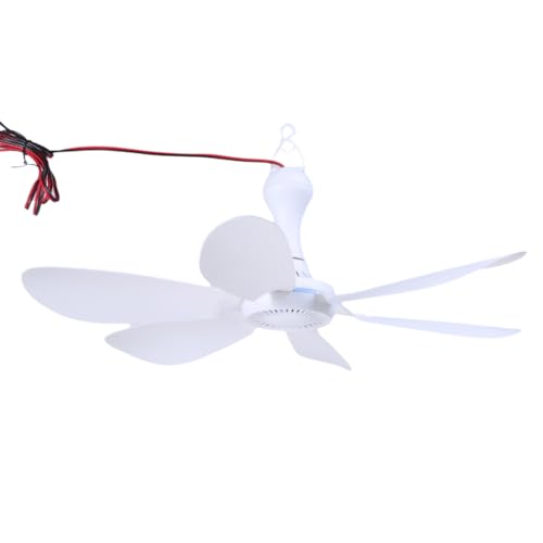 Pjeghbvop Tragbarer 12-V Deckenventilator 50 8 cm Deckenventilator Zum Aufhängen Camping Zeltventilator 6 Blätter Für Pavillons Freien Deckenventilator von Pjeghbvop
