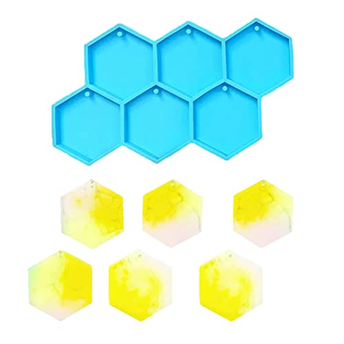 Schlüsselbund Silikonform Hexagonaler Charme Epoxidharz Formen Ornament Formen Mit Loch Für Handwerk Machen Ohrringe Silikonform Für Epoxidharz von Pjeghbvop