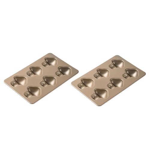 Set Von 2 Küchenkuchen Backschale Nicht Stall Kohlenstoffstahl Schokolade Und Keks Backwares Ofen Safe 6 Hohlraum Muffins Pfannenofen Backform von Pjeghbvop