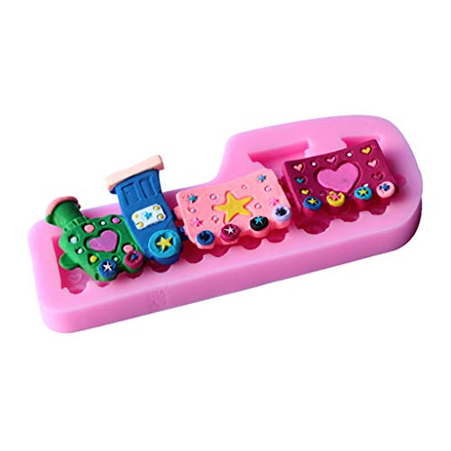Silikonform mit Cartoon-Zug-Motiv, Fondant, Kuchen, Dekoration, Werkzeug, Kekse, Schokolade, Süßigkeiten von Pjeghbvop