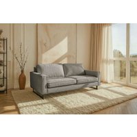 PLACES OF STYLE 3-Sitzer "Pinto, 206 cm, Cord, Chenille, Lederoptik" mit Keder, schwarze Metallfüße, Wellenunterfederung von Places Of Style