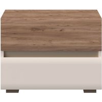 PLACES OF STYLE Nachtkommode "Invictus, UV lackiert (matt), mit Soft-Close-Funktion, grifflos" Trendfarbe cashmere kombiniert mit Eicheoptik, 2 Schubladen, 60/45/45cm (B/T/H), FSC-zertifiziert von Places Of Style