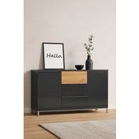 PLACES OF STYLE Sideboard "Onyx, Kommode mit 3 Schubladen und 2 Türen, UV Lackierung Hochglanz" FSC-zertifizierter Holzwerkstoff; Made in Europe, Kombikommode mit Soft-Close-Funktion, Maße (B/T/H) 152/45/88cm von Places Of Style
