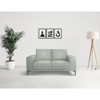 Places of Style 2-Sitzer "Kompaktsofa Oland, Struktur, Flachgewebe, Luxus-Microfaser, Boucle", 164 cm, Wellenunterfederung, Skandi-Design, Metallfüße von Places Of Style
