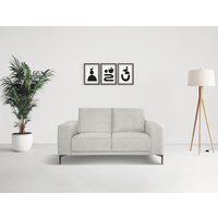 Places of Style 2-Sitzer "Kompaktsofa Oland, Struktur, Flachgewebe, Luxus-Microfaser, Boucle", 164 cm, Wellenunterfederung, Skandi-Design, Metallfüße von Places Of Style