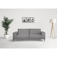Places of Style 3-Sitzer "3er Sofa Oland, Struktur, Flachgewebe, Luxus-Microfaser, Boucle", 224 cm, Wellenunterfederung, Skandi-Design, Metallfüße von Places Of Style