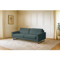 PLACES OF STYLE 3-Sitzer "Maxi-Ausführung Pinto, 236 cm, Cord, Chenille, Lederoptik" mit Keder, schwarze Metallfüße, Wellenunterfederung von Places Of Style