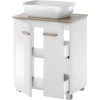 Places of Style Badmöbel-Set "SOLiD, Badmöbel-Set, Bad im modernen Design, 2-teiliges Badezimmer", (2 St.), Waschtisch mit Waschbecken, Spiegel mit LED, Breite 60 cm von Places Of Style