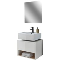 Places of Style Badmöbel-Set "Studio Line, Bad im modernen Design, 2-teiliges Badezimmer", (2 St.), Unterschrank und Spiegel, in zwei Farben verfügbar, viel Stauraum von Places Of Style