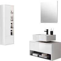 Places of Style Badmöbel-Set "Studio Line, Bad im modernen Design, 3-teiliges Badezimmer", (3 St.), Schrank, Unterschrank und Spiegel, in zwei Farben verfügbar, Stauraum von Places Of Style
