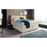 Places of Style Boxspringbett "Cup", mit LED-Beleuchtung, Massivholzrahmen und Topper, in 2 Härtegraden von Places Of Style