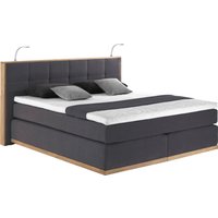 Places of Style Boxspringbett Vinton, mit LED-Beleuchtung, Massivholzrahmen, verschiedene Härtegrade auswählbar von Places Of Style