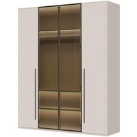 Places of Style Drehtürenschrank "Opera Parsol-Glastüren, LED-Innenbeleuchtung, mit und ohne Kranz", Glastüren, UV-Lack, LED-Innenbeleuchtung, Soft-Close-Funktion von Places Of Style
