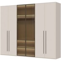 Places of Style Drehtürenschrank "Opera Parsol-Glastüren, LED-Innenbeleuchtung, mit und ohne Kranz", Glastüren, UV-Lack, LED-Innenbeleuchtung, Soft-Close-Funktion von Places Of Style