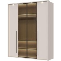 Places of Style Drehtürenschrank "Opera Parsol-Glastüren, LED-Innenbeleuchtung, mit und ohne Kranz", Glastüren, UV-Lack, LED-Innenbeleuchtung, Soft-Close-Funktion von Places Of Style
