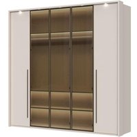 Places of Style Drehtürenschrank "Opera Parsol-Glastüren, LED-Innenbeleuchtung, mit und ohne Kranz", Glastüren, UV-Lack, LED-Innenbeleuchtung, Soft-Close-Funktion von Places Of Style