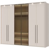 Places of Style Drehtürenschrank "Opera Parsol-Glastüren, LED-Innenbeleuchtung, mit und ohne Kranz", Glastüren, UV-Lack, LED-Innenbeleuchtung, Soft-Close-Funktion von Places Of Style