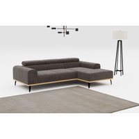 Places of Style Ecksofa "Carlo L-Form", mit Kopfteilverstellung & Holz-Rahmenoptik, wahlweise Relaxfunktion von Places Of Style