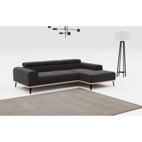 Places of Style Ecksofa "Carlo L-Form", mit Kopfteilverstellung & Holz-Rahmenoptik, wahlweise Relaxfunktion von Places Of Style