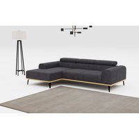 Places of Style Ecksofa "Carlo L-Form", mit Kopfteilverstellung & Holz-Rahmenoptik, wahlweise Relaxfunktion von Places Of Style