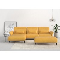 Places of Style Ecksofa "Fjord L-Form", massiv, wahlweise mit Armlehnfunktion, Kopf- Sitztiefenverstellung von Places Of Style