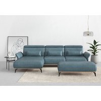 Places of Style Ecksofa "Fjord L-Form", massiv, wahlweise mit Armlehnfunktion, Kopf- Sitztiefenverstellung von Places Of Style