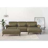 Places of Style Ecksofa "Fjord L-Form", massiv, wahlweise mit Armlehnfunktion, Kopf- Sitztiefenverstellung von Places Of Style