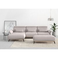 Places of Style Ecksofa "Fjord L-Form", massiv, wahlweise mit Armlehnfunktion, Kopf- Sitztiefenverstellung von Places Of Style