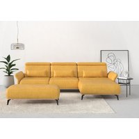 Places of Style Ecksofa "Fjord L-Form", massiv, wahlweise mit Armlehnfunktion, Kopf- Sitztiefenverstellung von Places Of Style