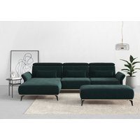 Places of Style Ecksofa "Fjord L-Form", massiv, wahlweise mit Armlehnfunktion, Kopf- Sitztiefenverstellung von Places Of Style