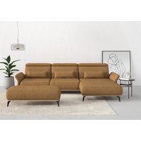 Places of Style Ecksofa "Fjord L-Form", massiv, wahlweise mit Armlehnfunktion, Kopf- Sitztiefenverstellung von Places Of Style