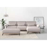 Places of Style Ecksofa "Fjord L-Form", massiv, wahlweise mit Armlehnfunktion, Kopf- Sitztiefenverstellung von Places Of Style