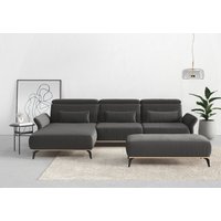 Places of Style Ecksofa "Fjord L-Form", massiv, wahlweise mit Armlehnfunktion, Kopf- Sitztiefenverstellung von Places Of Style