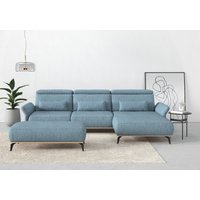 Places of Style Ecksofa "Fjord L-Form", massiv, wahlweise mit Armlehnfunktion, Kopf- Sitztiefenverstellung von Places Of Style