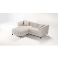 Places of Style Ecksofa "MATTHEW L-Form ideal für kleine Räume, Maße B/T/H: 201/162/74 cm", elegantes Designsofa, feine Steppung im Rücken, incl. Zierkissen von Places Of Style