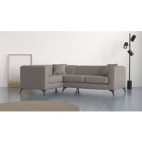 Places of Style Ecksofa "MATTHEW L-Form ideal für kleine Räume, Maße B/T/H: 240/167/74 cm", elegantes Designsofa, Steppung im Rücken, incl. Zierkissen von Places Of Style