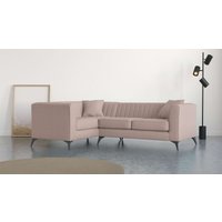 Places of Style Ecksofa "MATTHEW L-Form ideal für kleine Räume, Maße B/T/H: 240/167/74 cm", elegantes Designsofa, Steppung im Rücken, incl. Zierkissen von Places Of Style