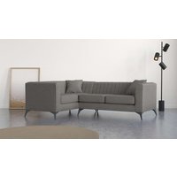 Places of Style Ecksofa "MATTHEW L-Form ideal für kleine Räume, Maße B/T/H: 240/167/74 cm", elegantes Designsofa, Steppung im Rücken, incl. Zierkissen von Places Of Style
