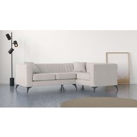 Places of Style Ecksofa "MATTHEW L-Form ideal für kleine Räume, Maße B/T/H: 240/167/74 cm", elegantes Designsofa, Steppung im Rücken, incl. Zierkissen von Places Of Style