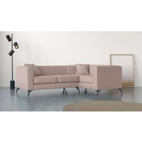Places of Style Ecksofa "MATTHEW L-Form ideal für kleine Räume, Maße B/T/H: 240/167/74 cm", elegantes Designsofa, Steppung im Rücken, incl. Zierkissen von Places Of Style
