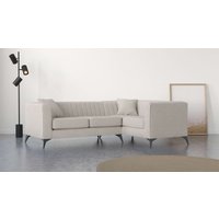 Places of Style Ecksofa "MATTHEW L-Form ideal für kleine Räume, Maße B/T/H: 240/167/74 cm", elegantes Designsofa, Steppung im Rücken, incl. Zierkissen von Places Of Style