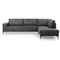 Places of Style Ecksofa "Polsterecke Oland, Struktur, Flachgewebe, Luxus-Microfaser, Boucle", L-Form, 289 cm, Wellenunterfederung, Skandi-Design, Metallfüße von Places Of Style
