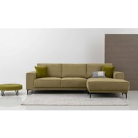 Places of Style Ecksofa "Polsterecke Oland, Struktur, Flachgewebe, Luxus-Microfaser, Boucle", L-Form, 280 cm, Wellenunterfederung, Skandi-Design, Metallfüße von Places Of Style