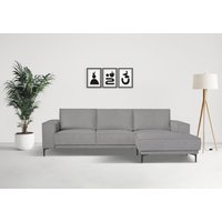 Places of Style Ecksofa "Polsterecke Oland, Struktur, Flachgewebe, Luxus-Microfaser, Boucle", L-Form, 280 cm, Wellenunterfederung, Skandi-Design, Metallfüße von Places Of Style